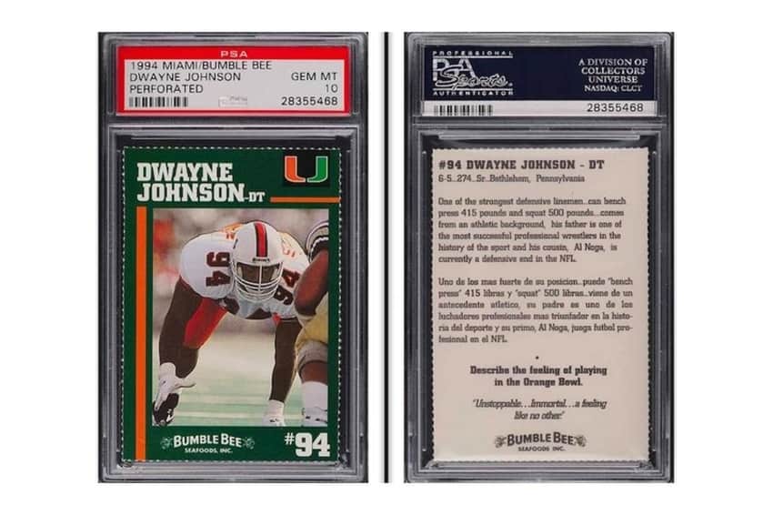 Dwayne "The Rock" Johnson's college football card sells for over $45,000