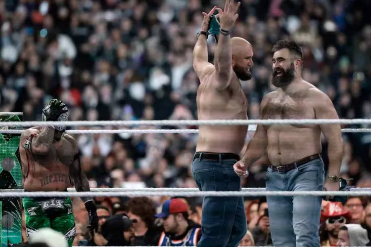Get the Latest Scoop on Jason Kelce and Lane Johnson's WrestleMania XL Appearance